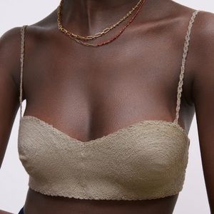 Never worn Zara crop top, small, crochet pattern